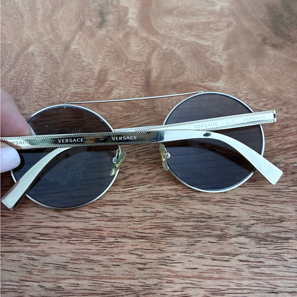 Versace Rose Gold Frame Sunglasses - Brown Temples - Picture 3 of 8